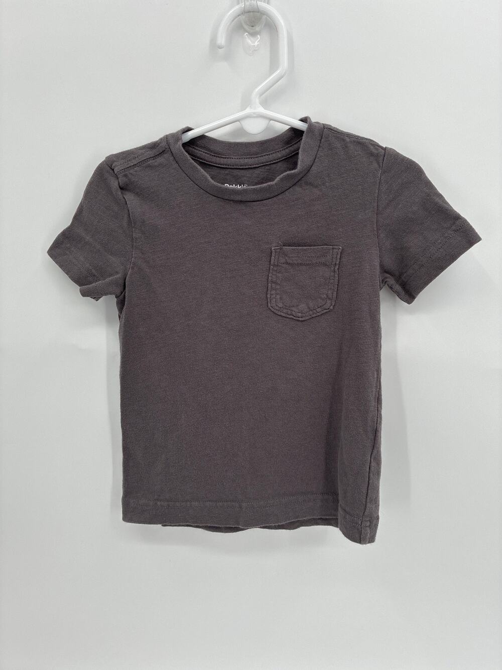 Pekkle Gray Chest Pocket Short Sleeve T-Shirt Tee Plain Size 2T